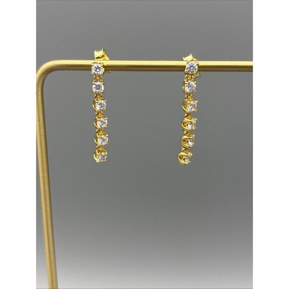 _57.JPG?set_id=8800005007 PANDORA Sparkling CZ Drop Earrings 263011C01 New. Gold Plated 925 Silver
